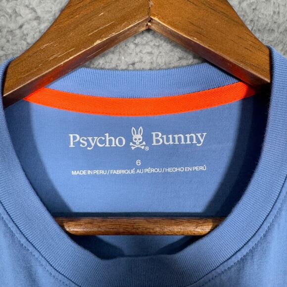Psycho Bunny Chester Embroidered Graphic Blue T Shirt Men’s Size 6 - Picture 4 of 11